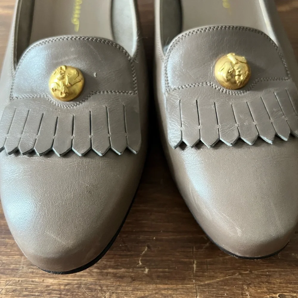 Salvatore Ferragamo Taupe Leather Loafers - Picture 2 of 5